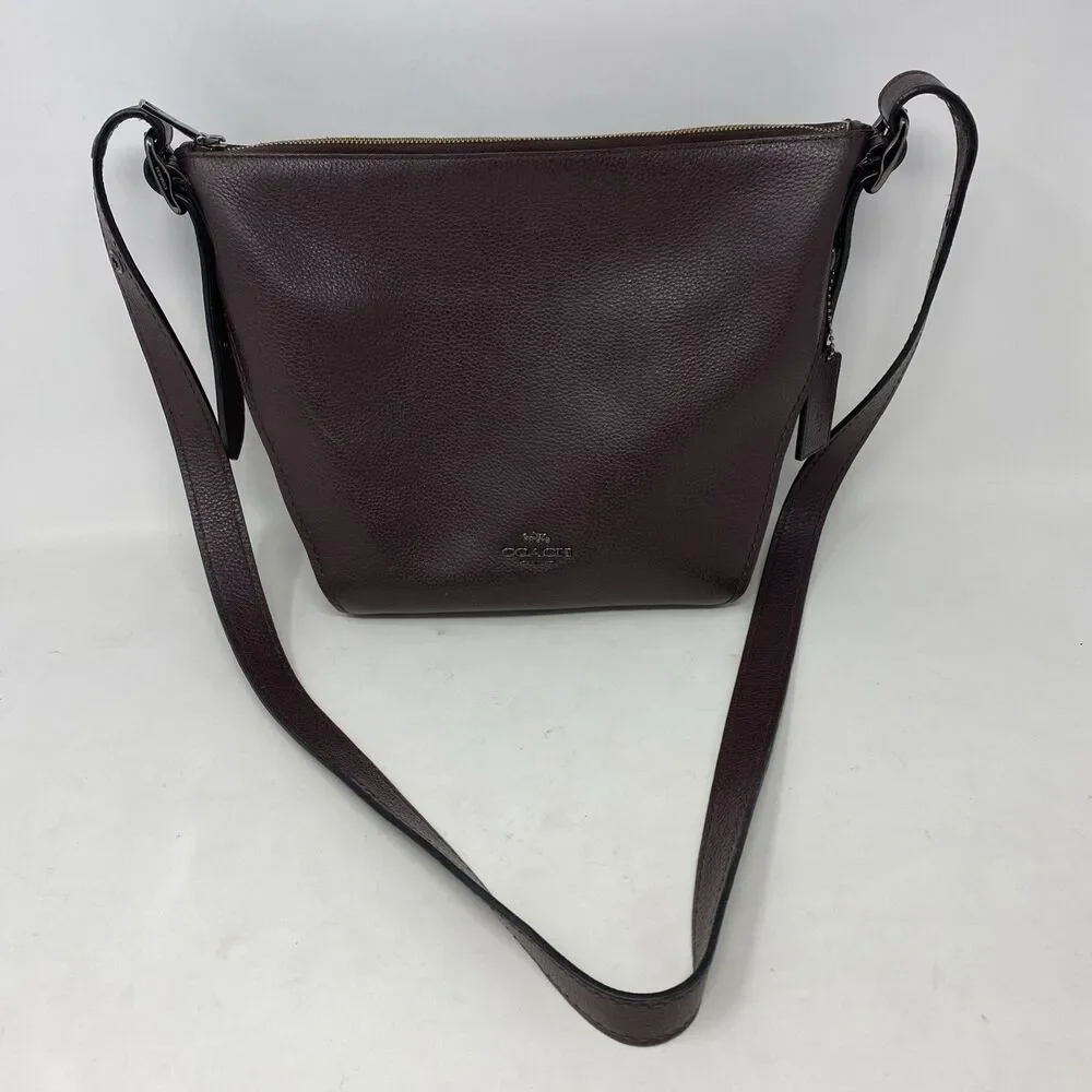 Coach  Brown Leather Crossbody Shoulder Bag Bucket Purse 21377